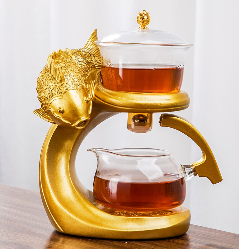 Creative Automatic Teapot Tea Infuser Tea Make Magnetic Water Diversion Heat-resistant Kungfu Tea Drinking Chinese Glass Tea Set-Health Wisdom™