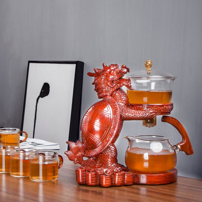 Creative Automatic Teapot Tea Infuser Tea Make Magnetic Water Diversion Heat-resistant Kungfu Tea Drinking Chinese Glass Tea Set-Health Wisdom™