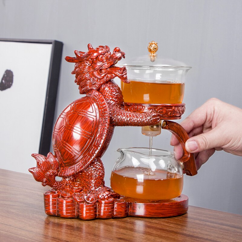 Creative Automatic Teapot Tea Infuser Tea Make Magnetic Water Diversion Heat-resistant Kungfu Tea Drinking Chinese Glass Tea Set-Health Wisdom™