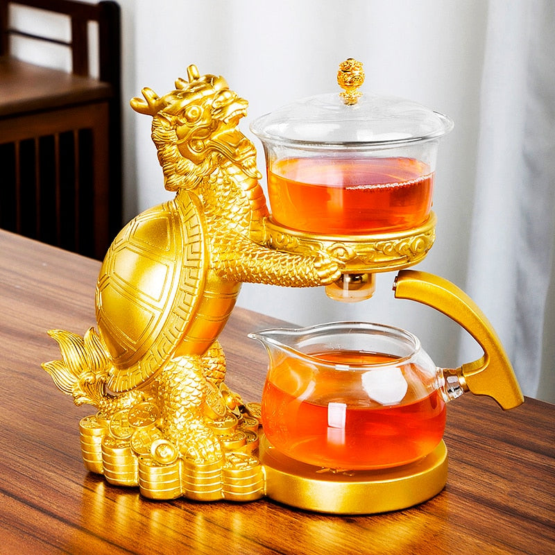 Creative Automatic Teapot Tea Infuser Tea Make Magnetic Water Diversion Heat-resistant Kungfu Tea Drinking Chinese Glass Tea Set-Health Wisdom™