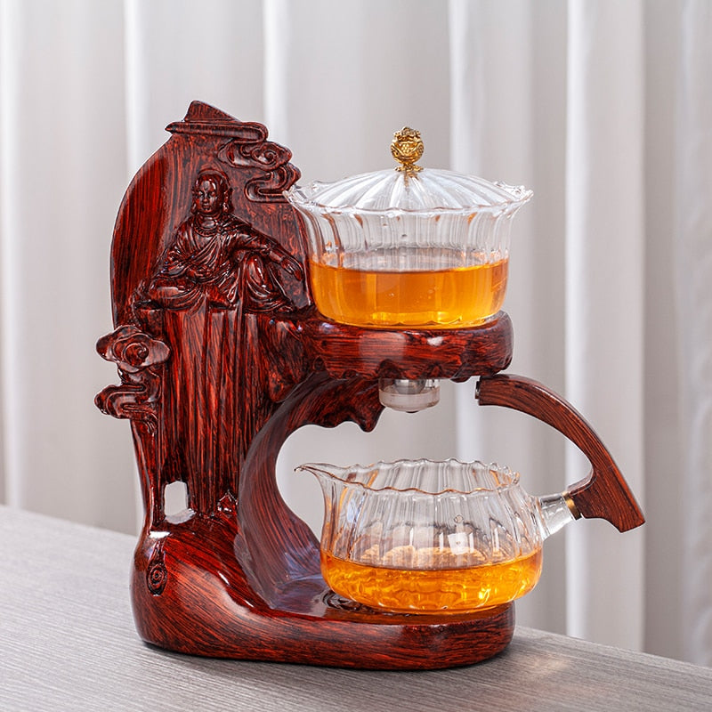 Creative Buddha Statue Glass Tea Set Automatic Teapot Tea Heat-resistant Kungfu Tea Drinking Tea Make-Health Wisdom™