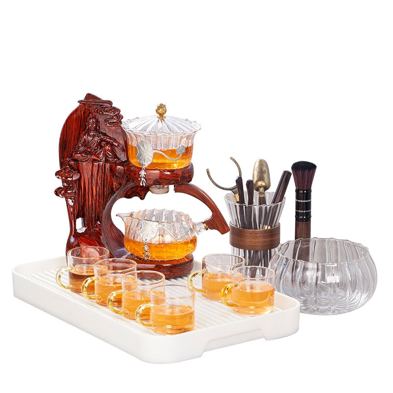 Creative Buddha Statue Glass Tea Set Automatic Teapot Tea Heat-resistant Kungfu Tea Drinking Tea Make-Health Wisdom™