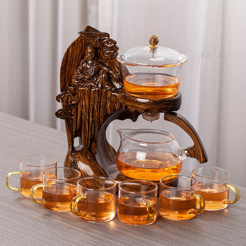 Creative Buddha Statue Glass Tea Set Automatic Teapot Tea Heat-resistant Kungfu Tea Drinking Tea Make-Health Wisdom™