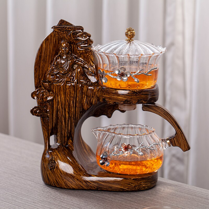 Creative Buddha Statue Glass Tea Set Automatic Teapot Tea Heat-resistant Kungfu Tea Drinking Tea Make-Health Wisdom™