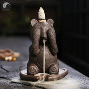 Creative Design Cute Bear Desktop Decoration Indoor Aromatherapy Stove Portable Backflow Incense Burner Yoga Relaxation Home Dec-Health Wisdom™
