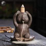 Creative Design Cute Bear Desktop Decoration Indoor Aromatherapy Stove Portable Backflow Incense Burner Yoga Relaxation Home Dec-Health Wisdom™