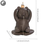 Creative Design Cute Bear Desktop Decoration Indoor Aromatherapy Stove Portable Backflow Incense Burner Yoga Relaxation Home Dec-Health Wisdom™