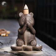 Creative Design Cute Bear Desktop Decoration Indoor Aromatherapy Stove Portable Backflow Incense Burner Yoga Relaxation Home Dec-Health Wisdom™