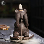 Creative Design Cute Bear Desktop Decoration Indoor Aromatherapy Stove Portable Backflow Incense Burner Yoga Relaxation Home Dec-Health Wisdom™