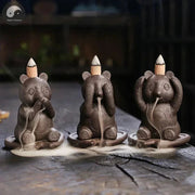 Creative Design Cute Bear Desktop Decoration Indoor Aromatherapy Stove Portable Backflow Incense Burner Yoga Relaxation Home Dec-Health Wisdom™