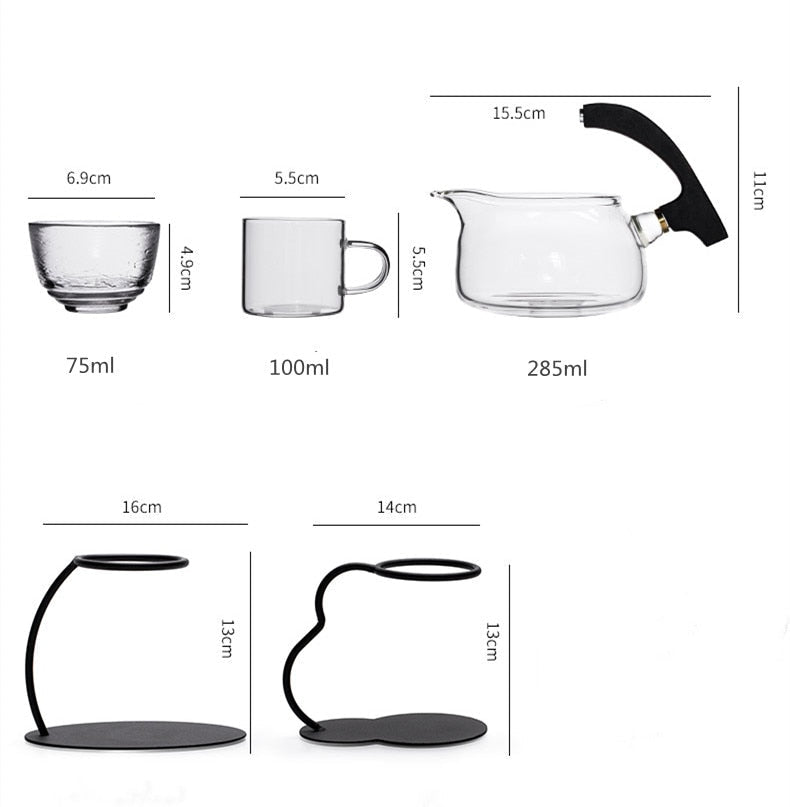 Creative Discoloration Teapot Glass Lazy Automatic Tea Making Household Pu'er Scented Kung Fu tea Tea Set Infuser Drinking-Health Wisdom™