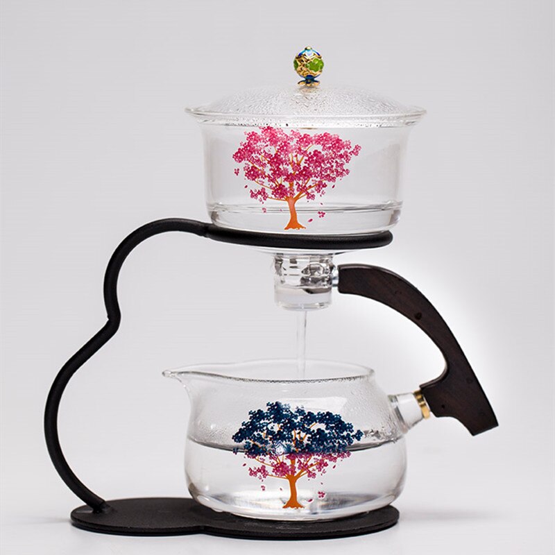 Creative Discoloration Teapot Glass Lazy Automatic Tea Making Household Pu'er Scented Kung Fu tea Tea Set Infuser Drinking-Health Wisdom™