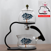 Creative Discoloration Teapot Glass Lazy Automatic Tea Making Household Pu'er Scented Kung Fu tea Tea Set Infuser Drinking-Health Wisdom™