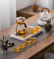 Creative Discoloration Teapot Glass Lazy Automatic Tea Making Household Pu'er Scented Kung Fu tea Tea Set Infuser Drinking-Health Wisdom™