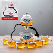 Creative Discoloration Teapot Glass Lazy Automatic Tea Making Household Pu'er Scented Kung Fu tea Tea Set Infuser Drinking-Health Wisdom™