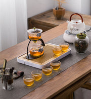 Creative Discoloration Teapot Glass Lazy Automatic Tea Making Household Puer Scented Kung Fu tea Tea Set Infuser Drinking-Health Wisdom™