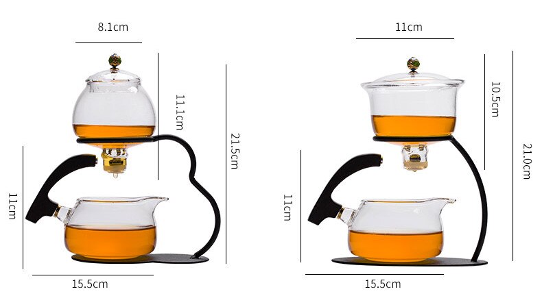 Creative Discoloration Teapot Glass Lazy Automatic Tea Making Household Puer Scented Kung Fu tea Tea Set Infuser Drinking-Health Wisdom™