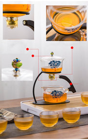 Creative Discoloration Teapot Glass Lazy Automatic Tea Making Household Puer Scented Kung Fu tea Tea Set Infuser Drinking-Health Wisdom™
