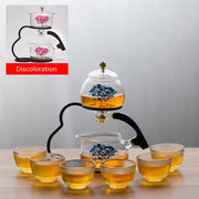 Creative Discoloration Teapot Glass Lazy Automatic Tea Making Household Puer Scented Kung Fu tea Tea Set Infuser Drinking-Health Wisdom™
