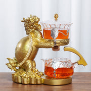 Creative Dragon Turtle Teapot Glass Lazy Automatic Tea Making Household Pu'er Oolong Tea Set Infuser Drinking-Health Wisdom™