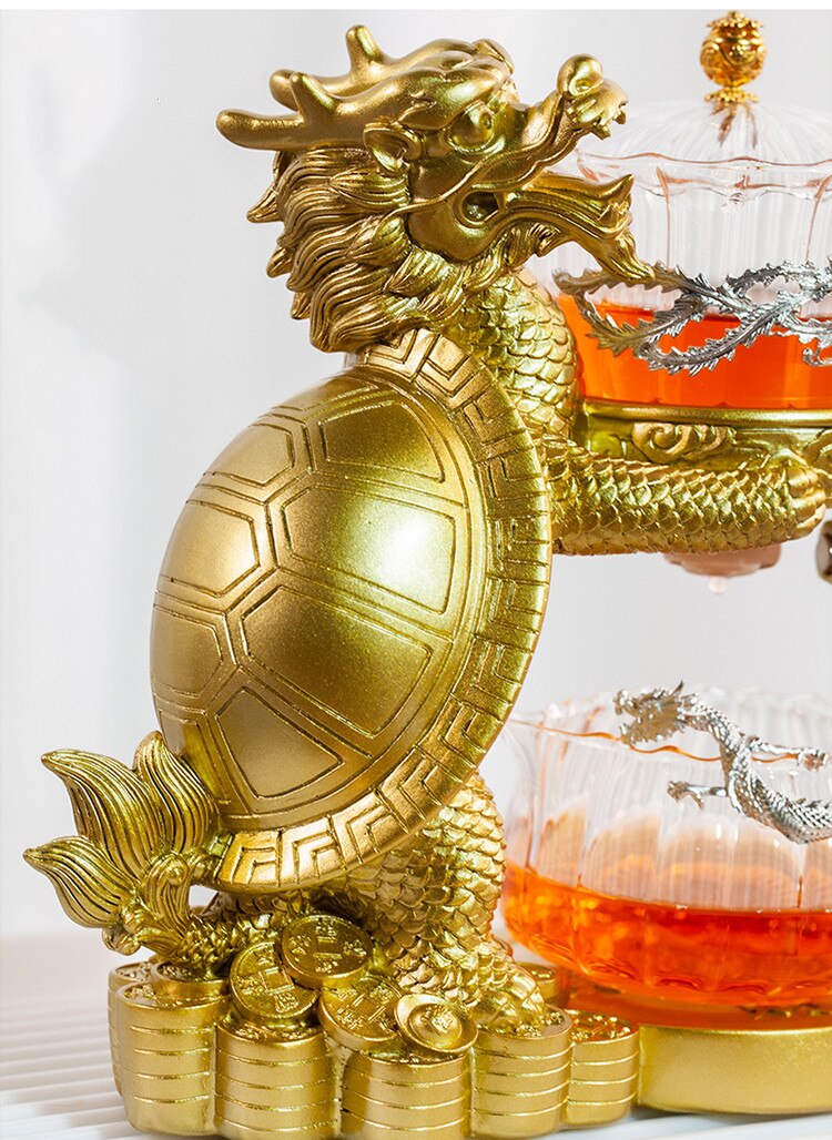 Creative Dragon Turtle Teapot Glass Lazy Automatic Tea Making Household Pu'er Oolong Tea Set Infuser Drinking-Health Wisdom™