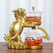 Creative Dragon Turtle Teapot Glass Lazy Automatic Tea Making Household Pu'er Oolong Tea Set Infuser Drinking-Health Wisdom™