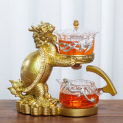 Creative Dragon Turtle Teapot Glass Lazy Automatic Tea Making Household Pu'er Oolong Tea Set Infuser Drinking-Health Wisdom™