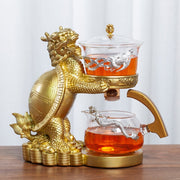 Creative Dragon Turtle Teapot Glass Lazy Automatic Tea Making Household Pu'er Oolong Tea Set Infuser Drinking-Health Wisdom™