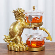 Creative Dragon Turtle Teapot Glass Lazy Automatic Tea Making Household Pu'er Oolong Tea Set Infuser Drinking-Health Wisdom™