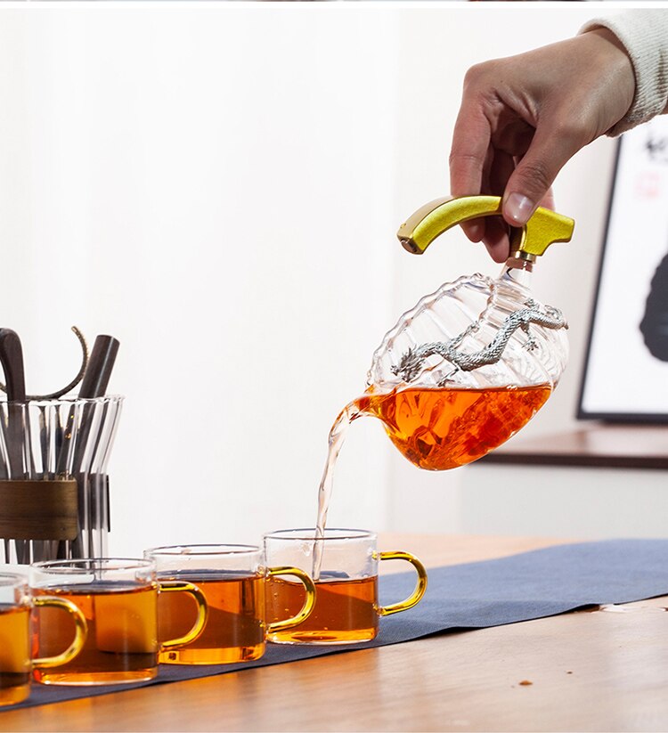 Creative Dragon Turtle Teapot Glass Lazy Automatic Tea Making Household Pu'er Oolong Tea Set Infuser Drinking-Health Wisdom™