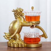 Creative Dragon Turtle Teapot Glass Lazy Automatic Tea Making Household Pu'er Oolong Tea Set Infuser Drinking-Health Wisdom™