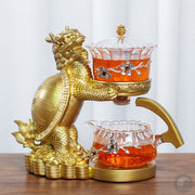 Creative Dragon Turtle Teapot Glass Lazy Automatic Tea Making Household Pu'er Oolong Tea Set Infuser Drinking-Health Wisdom™
