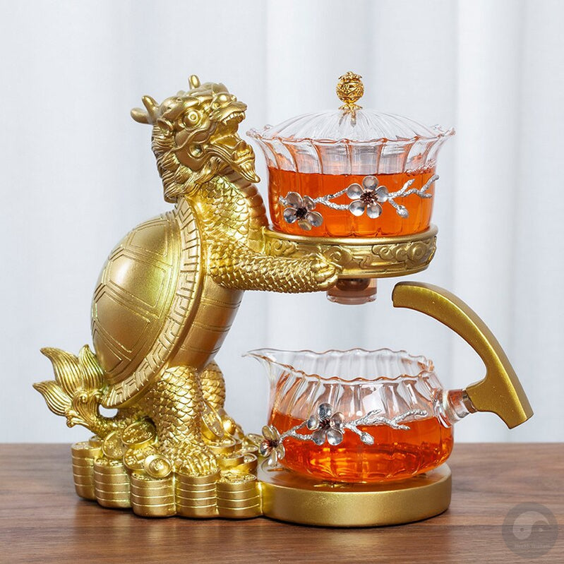 Creative Dragon Turtle Teapot Glass Lazy Automatic Tea Making Household Pu'er Oolong Tea Set Infuser Drinking-Health Wisdom™