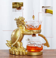Creative Dragon Turtle Teapot Glass Lazy Automatic Tea Making Household Puer Oolong Tea Set Infuser Drinking-Health Wisdom™