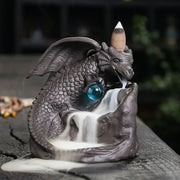 Creative European Style Winged Dragon Sandalwood Backflow Incense Burner Home Decoration Dragon Year Mascot (Without Incense)-Health Wisdom™