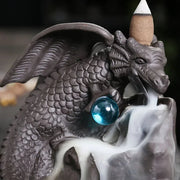 Creative European Style Winged Dragon Sandalwood Backflow Incense Burner Home Decoration Dragon Year Mascot (Without Incense)-Health Wisdom™