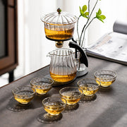 Creative Flower Arrangement Teapot Glass Lazy Automatic Tea Making Household Pu'er Scented Kung Fu tea Tea Set Infuser Drinking-Health Wisdom™