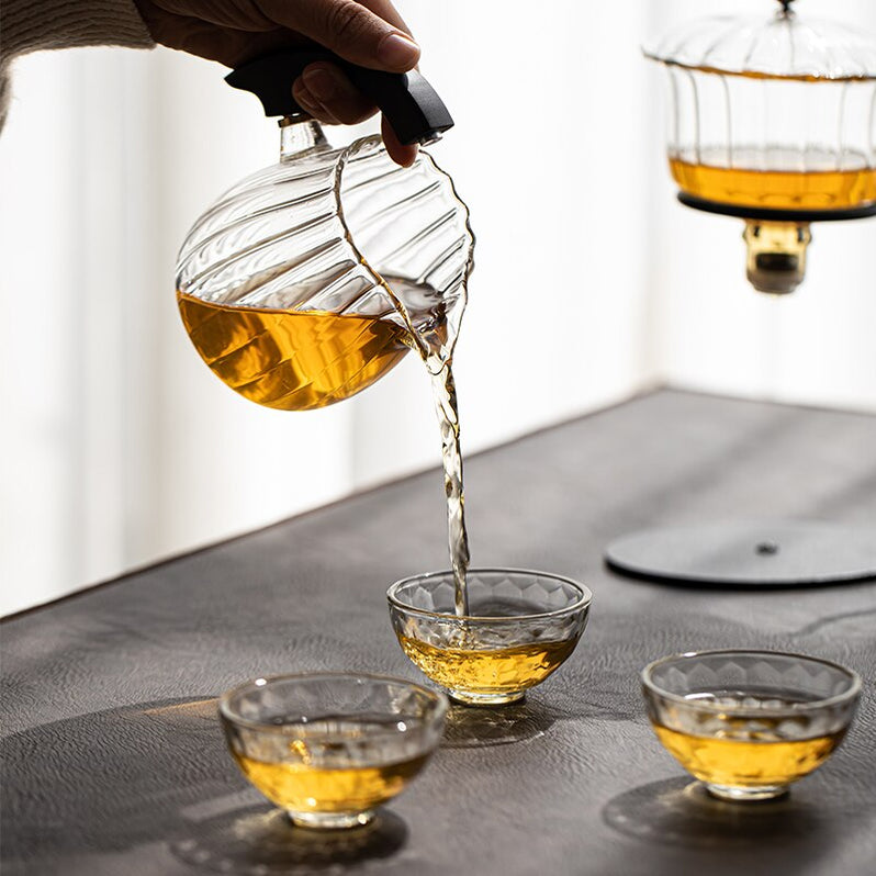 Buy Creative Flower Arrangement Teapot Glass Lazy Automatic Tea Making ...
