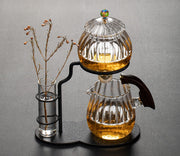 Creative Flower Arrangement Teapot Glass Lazy Automatic Tea Making Household Pu'er Scented Kung Fu tea Tea Set Infuser Drinking-Health Wisdom™