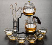 Creative Flower Arrangement Teapot Glass Lazy Automatic Tea Making Household Pu'er Scented Kung Fu tea Tea Set Infuser Drinking-Health Wisdom™