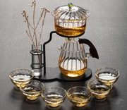 Creative Flower Arrangement Teapot Glass Lazy Automatic Tea Making Household Pu'er Scented Kung Fu tea Tea Set Infuser Drinking-Health Wisdom™