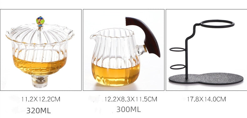 Creative Flower Arrangement Teapot Glass Lazy Automatic Tea Making Household Puer Scented Kung Fu tea Tea Set Infuser Drinking-Health Wisdom™