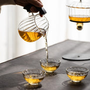 Creative Flower Arrangement Teapot Glass Lazy Automatic Tea Making Household Puer Scented Kung Fu tea Tea Set Infuser Drinking-Health Wisdom™