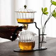 Creative Flower Arrangement Teapot Glass Lazy Automatic Tea Making Household Puer Scented Kung Fu tea Tea Set Infuser Drinking-Health Wisdom™