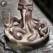 Creative Funny Skull Home Ornaments Home Decor Ocean Animal Octopus Backflow Incense Burner Incense Stick Burner (No Incense)-Health Wisdom™