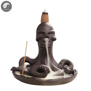 Creative Funny Skull Home Ornaments Home Decor Ocean Animal Octopus Backflow Incense Burner Incense Stick Burner (No Incense)-Health Wisdom™
