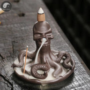 Creative Funny Skull Home Ornaments Home Decor Ocean Animal Octopus Backflow Incense Burner Incense Stick Burner (No Incense)-Health Wisdom™