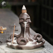 Creative Funny Skull Home Ornaments Home Decor Ocean Animal Octopus Backflow Incense Burner Incense Stick Burner (No Incense)-Health Wisdom™