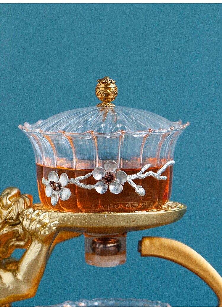 Creative GlassTea Set Automatic Teapot Tea Heat-resistant Kungfu Tea Drinking Tea Make Brave Troops-Health Wisdom™
