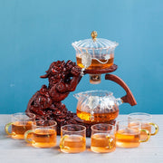Creative GlassTea Set Automatic Teapot Tea Heat-resistant Kungfu Tea Drinking Tea Make Brave Troops-Health Wisdom™